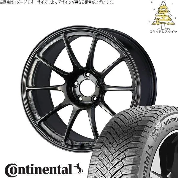 クラウン カムリ 225/45R18 スタッドレス | バイキングコンタクト8 \u0026 ウェッズスポーツ TC-105X FORGED 18インチ 5穴114.3