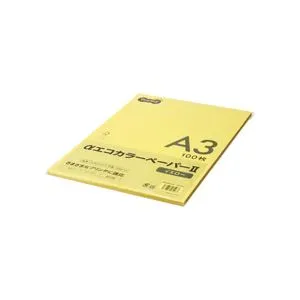 TANOSEE タノシー（大塚商会)  αエコカラーペーパー II A3 イエロー 少枚数パック 1冊（100枚）  【×10セット】  【 セット販売 まとめ買い 割引 オフィス 文房具 文具 業務用 オフィス用品 】
