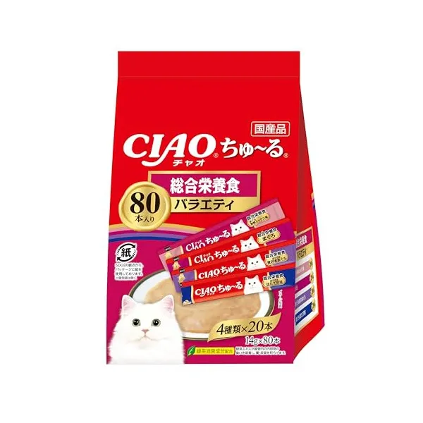 【6個セット】 いなばペットフード CIAOちゅーる 総合栄養食バラエティ14g×80P