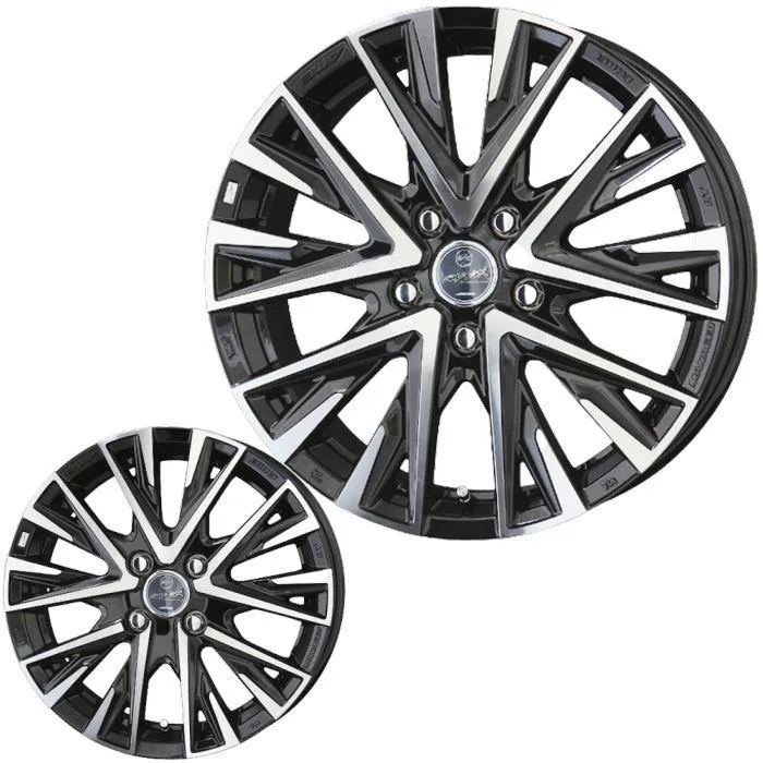 165/60R14 スマック レジーナ サファイアブラック+ポリッシュ 14インチ 4穴 100 4.5J サマータイヤ ホイール4本セット