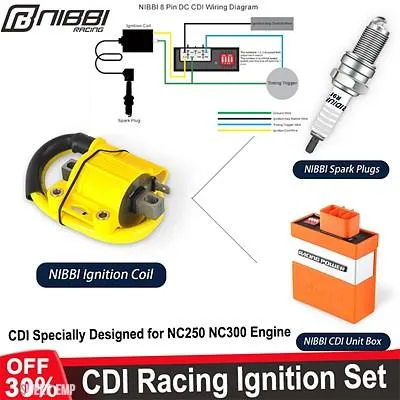 互換品 NIBBI CDI ボックス点火コイル CDI レーシング ZHONGSHEN NC250 NC300 エンジン D9RIV イリジウムスパークプラグセットオフロードバイク部品