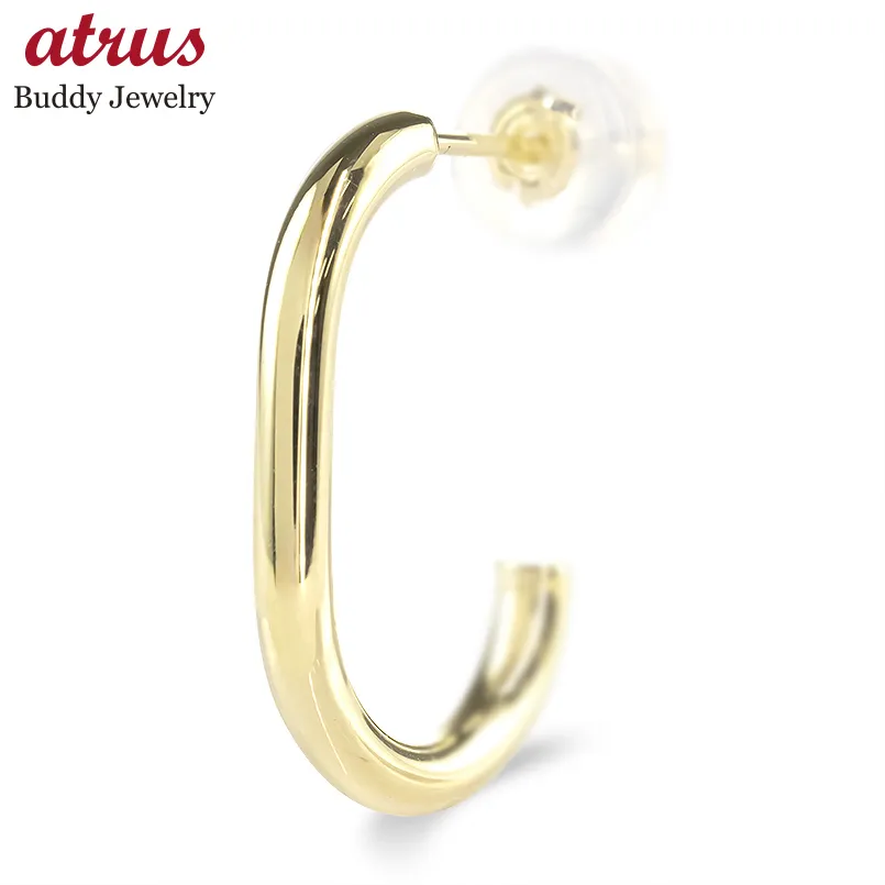 18金 ピアス フープ レディース 片耳 ゴールド 18k ピアス 太め イエローゴールドk18 シンプル おしゃれ 人気 女性 あすつく 送料無料 セール 爆買