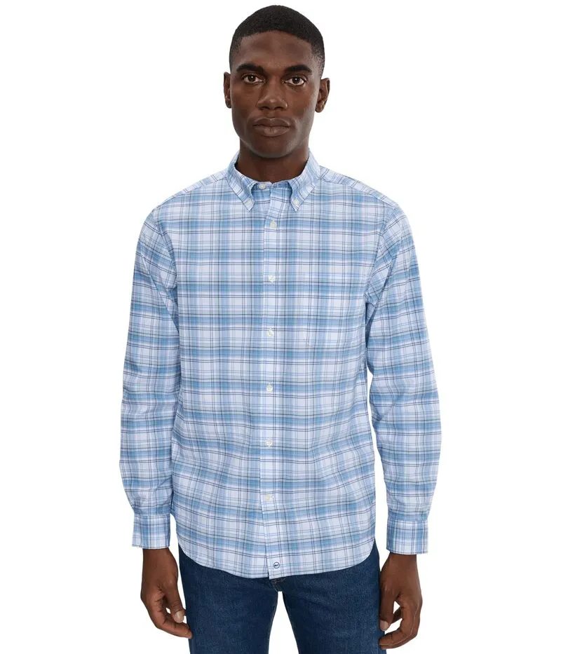 ヴァインヤードヴァインズ メンズ トップス シャツ コットン Vineyard Vineseven Mile Plaid Performance Cotton Shirt Jake Blue ブルー