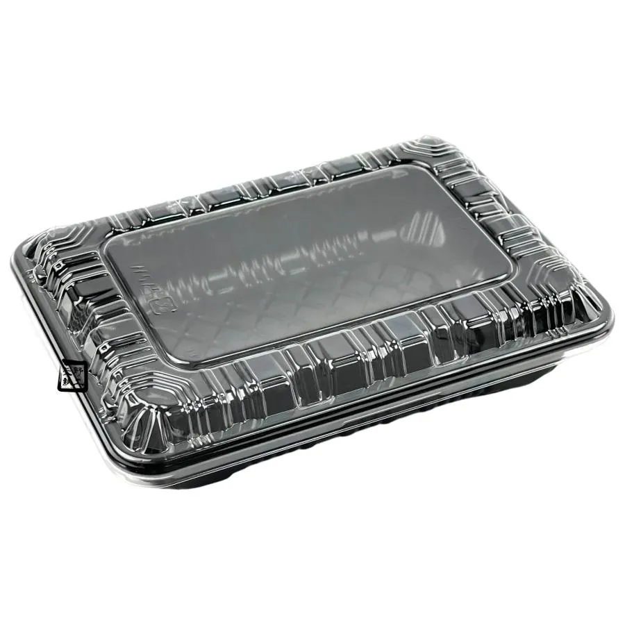 弁当容器 仕切無し KY-5PPF 黒 164×119×30mm 外嵌合 レンジ対応 KY-5盛嵌合蓋セット 1セット各2400枚入 北原産業