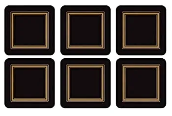 【中古】【輸入品・未使用】Pimpernel Classic Black Coasters - Set of 6