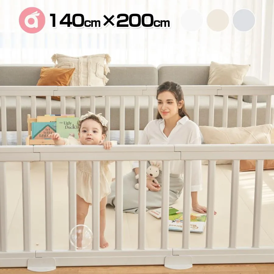 子育て応援価格 赤ちゃん ベビーサークル 140×200cm ベビールーム ドア付セット ハイタイプ モダン 扉付き ベビーゲート 長方形 Anuri
