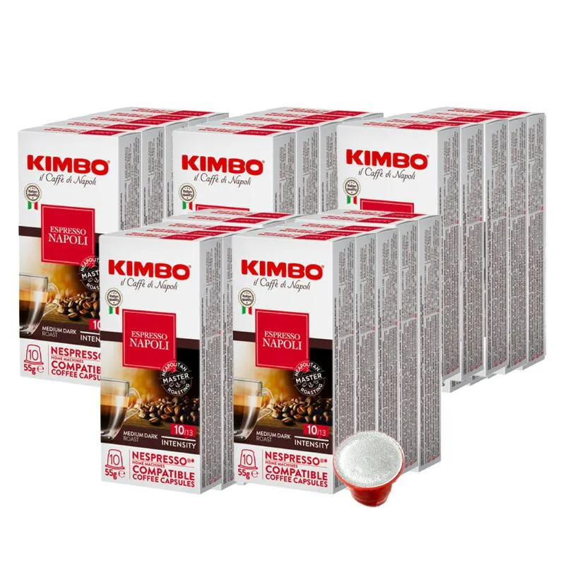 KIMBO キンボ イタリア産 ネスプレッソ 互換 カプセルコーヒー ナポリ×25箱(250カプセル) 珈琲 NESPRESSO ブラックコーヒー(賞味期限：お届け後30日以上)