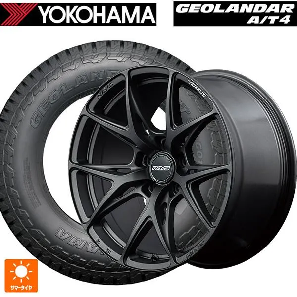 送料無料 サマータイヤホイールセット 235/55R19 105H XL ヨコハマ ジオランダー AT4 G018 ブラックレター 正規品 レイズ ベ