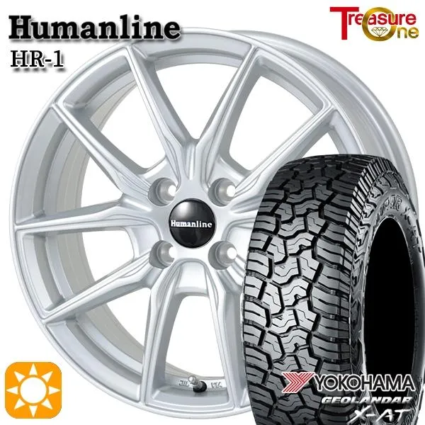 サマータイヤ ホイール4本セット 155/65R14 14インチ 4H100 ヒューマンライン HR01 SI ヨコハマ ジオランダー X-AT G016