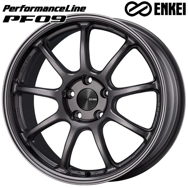 ENKEI エンケイ パフォーマンスライン PF09 18インチ 9.0J 5H114.3 +30 ダークシルバー アルミホイール単品 4本セット 送料無料