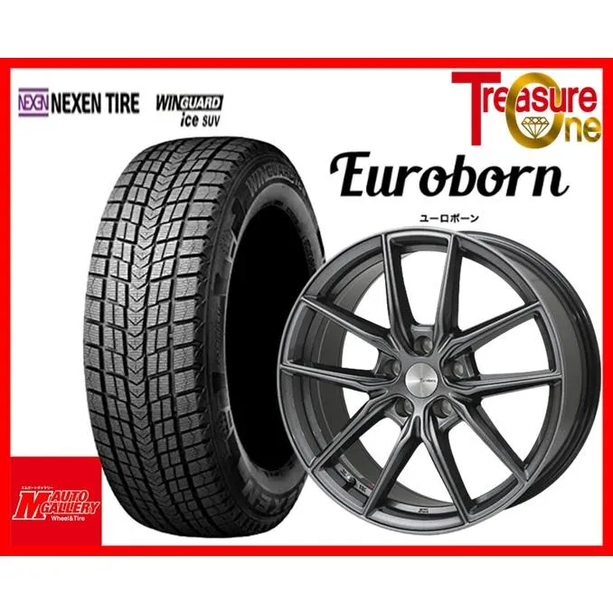 加須大桑 新品 スタッドレスタイヤホイールセット ユーロボーン02 17x7.5J 34 5H120 ネクセン ウィンガードアイスSUV 225/60R17 BMW X3/F25 X4/F26