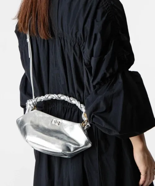 ハンドバッグ GANNI Bou Bag Mini Metallic ガニー ボウ バッグ ミニ メタリック ハンドバッグ