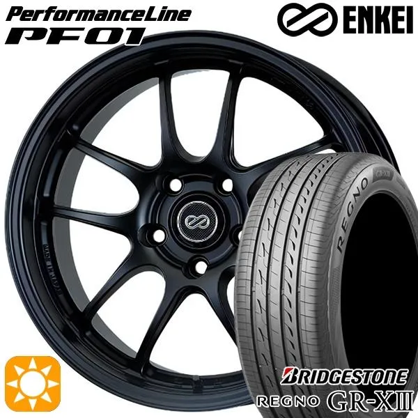 サマータイヤ ホイール4本セット 175/60R16インチ 4H100 ENKEI エンケイ パフォーマンスライン PF01 MB ブリヂストン レグノGR-X3