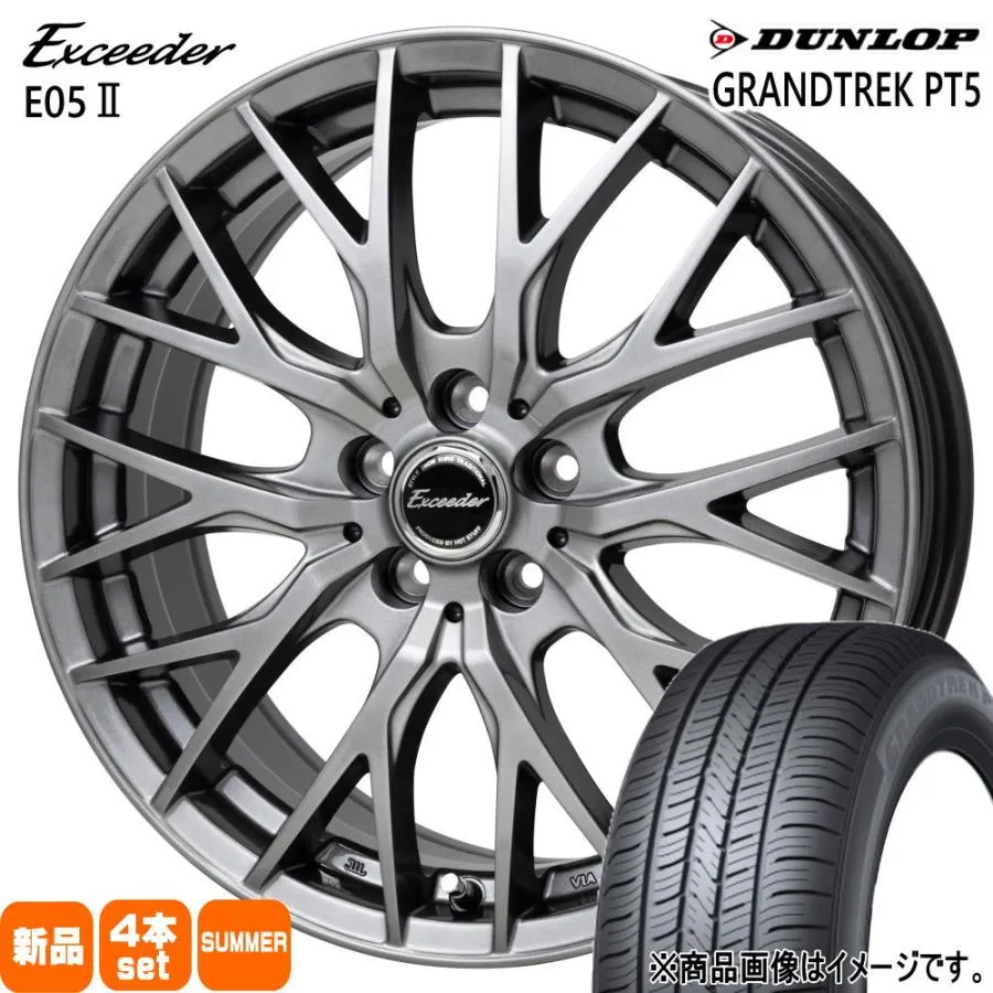 215/65R16 98H ダンロップ GRANDTREK PT5 夏用 サマータイヤ Exceeder E05 2 T30 T31エクストレイル/ 20系アルファード