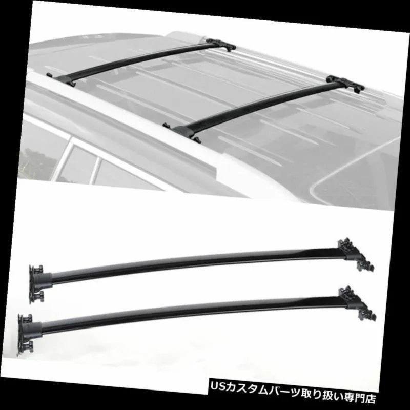 USカーゴ、ルーフ キャリア 1ペアブラックアルルーフラッククロスバートップレールキャリー08-13ハイランダー  1 Pair Black Al R
