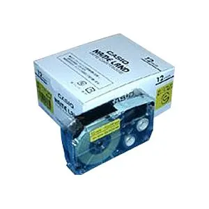 （まとめ） カシオ ネームランド用テープカートリッジ スタンダードテープ 8m 5巻入 XR-12YW-5P-E 黄 黒文字 【×2セット】[21]