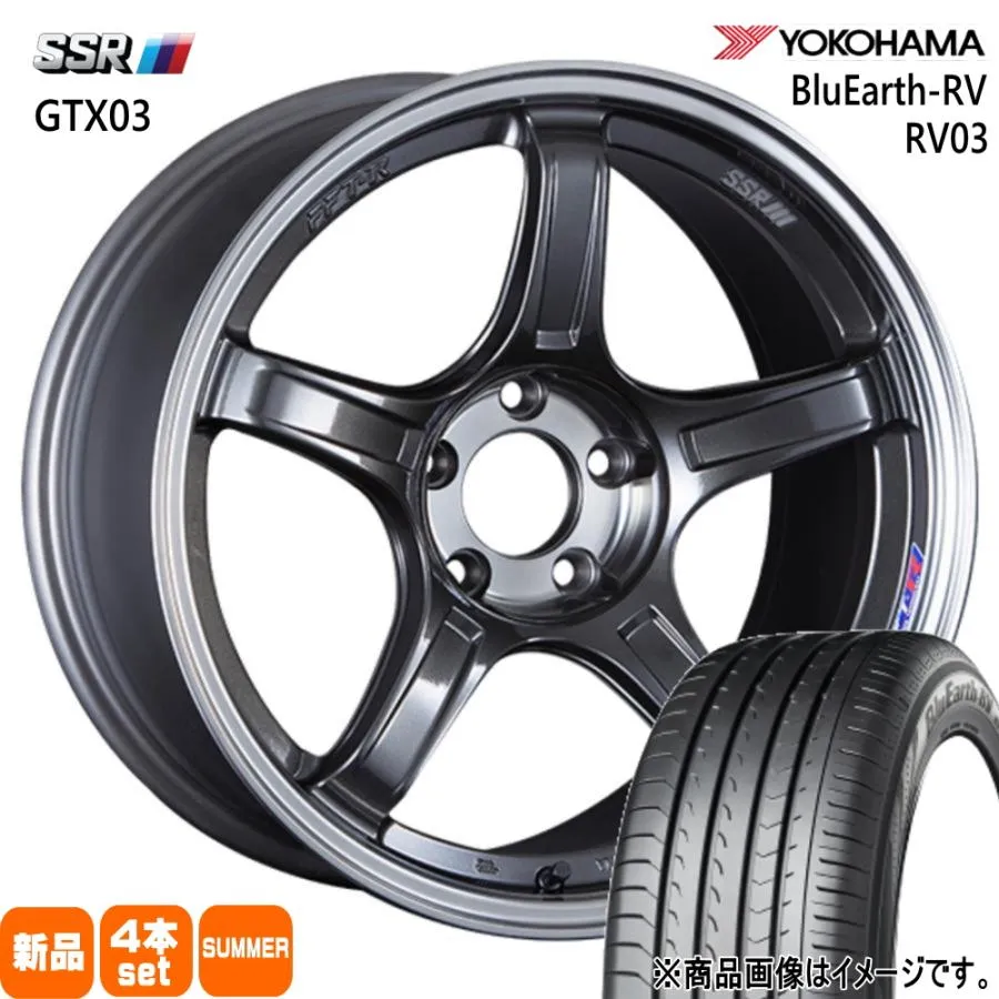 トヨタ クラウン/マツダ RX-8  ヨコハマ 225/45R18 95W XL BluEarth-RV RV03 夏用 サマータイヤ GTX03 18インチ
