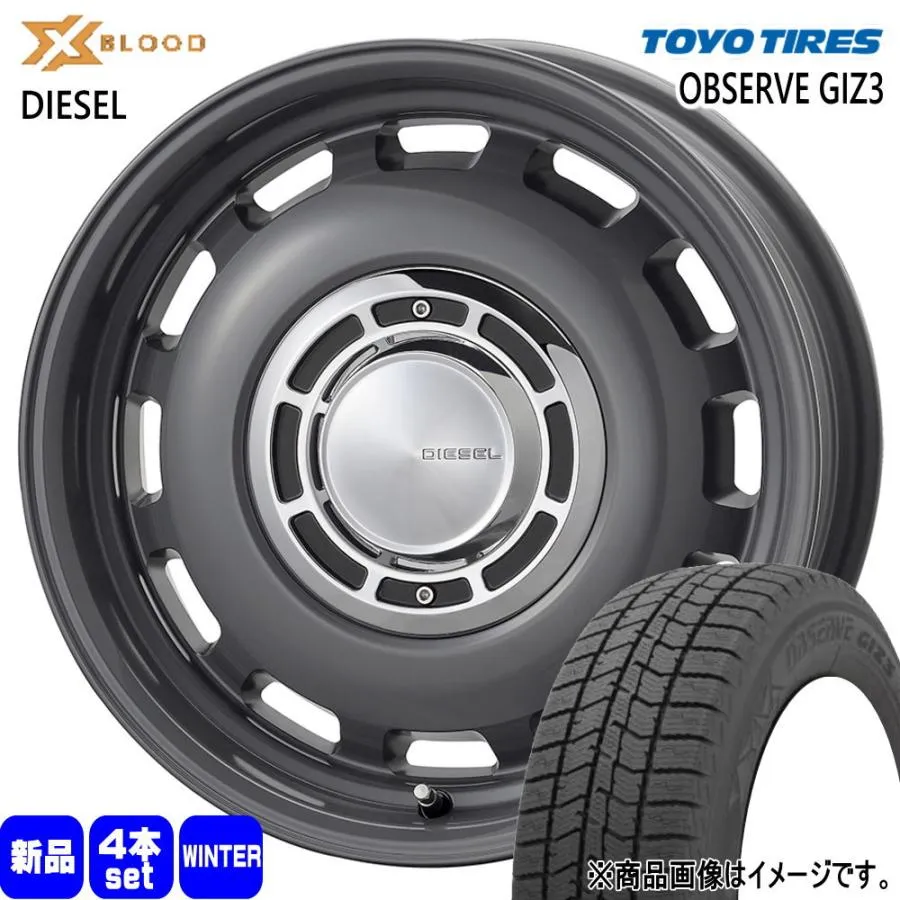 155/65R14  トーヨータイヤ OBSERVE GIZ3 冬用 スタッドレスタイヤ X BLOOD DIESEL N BOX タント スペーシア デリカミニ ハイゼット 14インチ