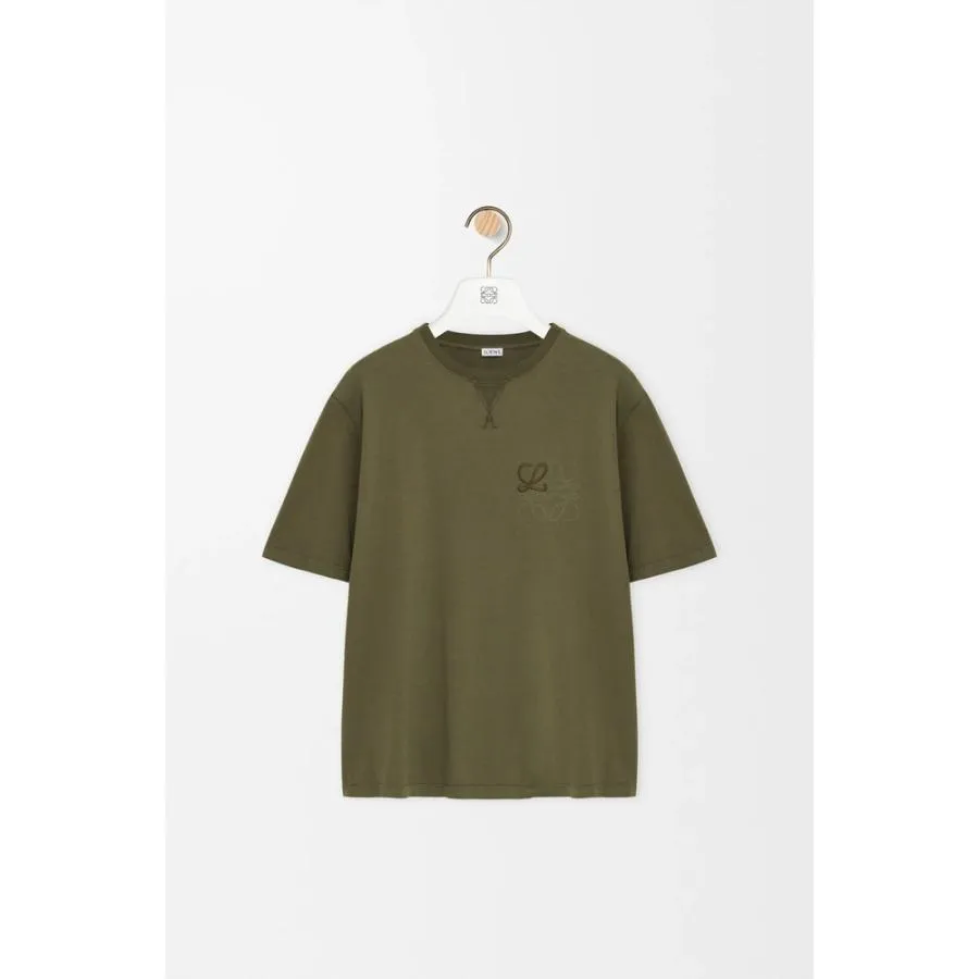 ロエベ LOEWE 2026春夏メンズ ルーズフィット Tシャツ【カーキグリーン 】【送料無料】【正規品】