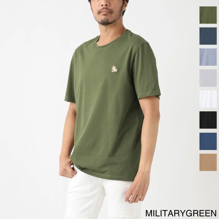 メゾンキツネ MAISON KITSUNE クルーネックTシャツ CHILLAX FOX PATCH REGULAR TEE SHIRT メンズ lm00110kj0008-p384-militarygreen『ネコポス対応(1点まで)』