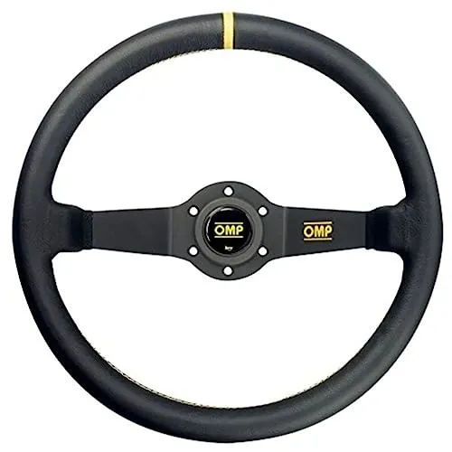 【中古】【未使用・未開封品】OMP ステアリング RALLY ラリー ブラック レザー 350mm ディープタイプ OD/1950