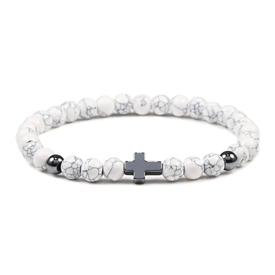 【並行輸入品】6mm 8mm女性男性祈りのビーズブレスレット熱いヘマタイトクロスナチュラルウッドビーズ溶岩ストーンオニキス瞑想ブレスレットヨガジ