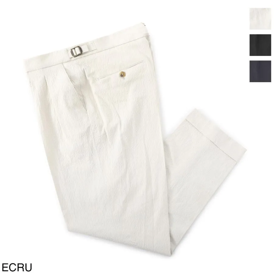ベルウィッチ BERWICH ツープリーツ スラックス SCOTCH SEERSUCKER COTTON スコッチ コットンパンツ ホワイト メンズ scotch-sb1822x-ecru