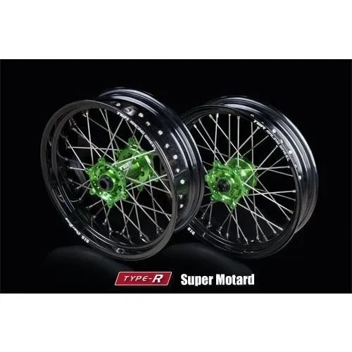 TGR TECHNIX GEAR TGRテクニクスギア TYPE-R Motard(モタード)用ホイール(R単体) ハブカラー：ブラック / ニップルカラー：レッド ブラックスポーク：なし