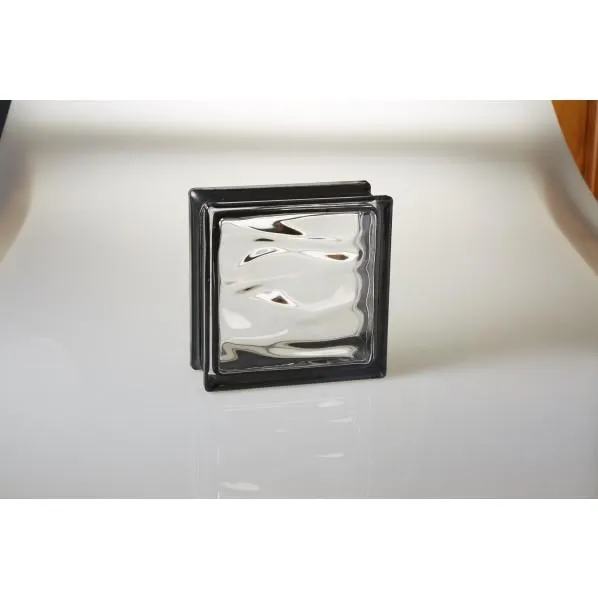 MarvelEX LUMINO GLASS ガラスブロック ウェービーアイランドシリーズ ウェービーアイランドブラック 1セット ブラック 80mm×190mm×190mm WI/NEGRO-05 5個