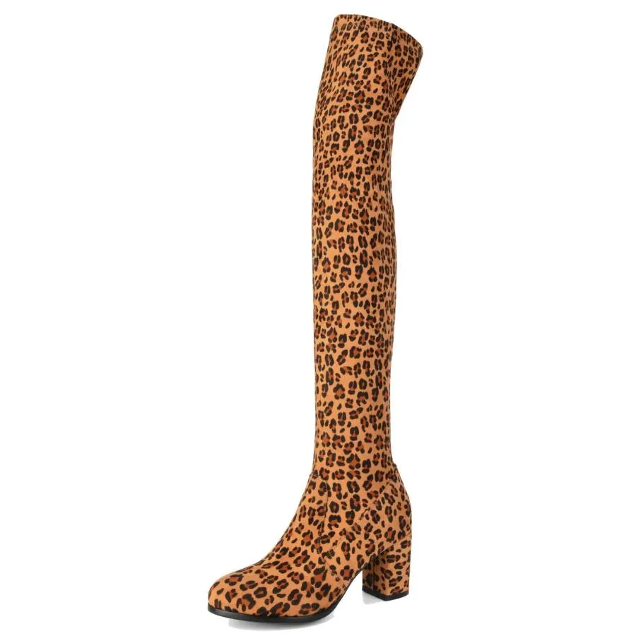 【並行輸入品】Alsoloveu Women's Over The Knee Boots Suede Thigh High Boots Rou