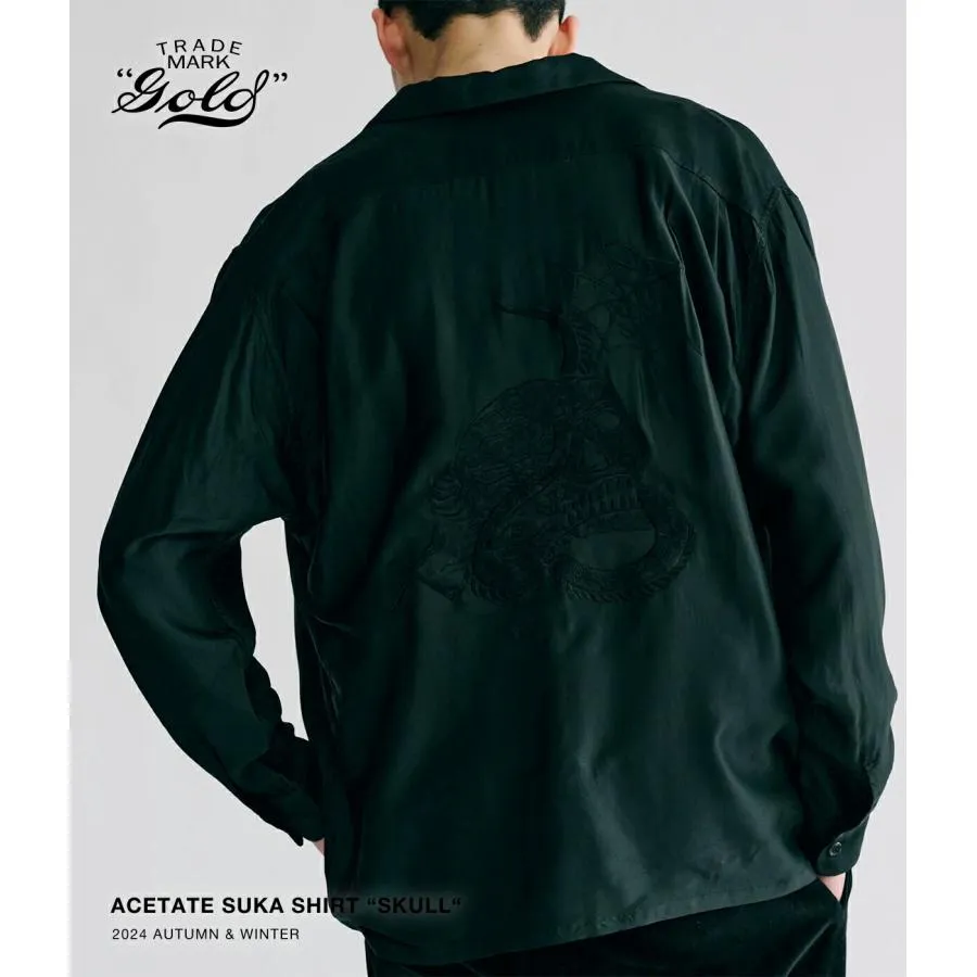 東洋エンタープライズ GOLD / ゴールド ： ACETATE SUKA SHIRT “SKULL“ / 全2色 ： 24B-GL29340