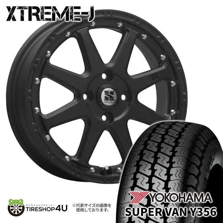 4本セット XTREME-J エクストリームJ 12x4.00B 4/100 +42 FBK YOKOHAMA SUPER VAN Y356 145/80R12 軽バン キャリー バモス N-VAN エブリィ