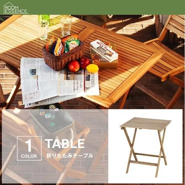 (SALE) ガーデンテーブル 折りたたみ 60×60cm 正方形 木製テーブル センターテーブル
