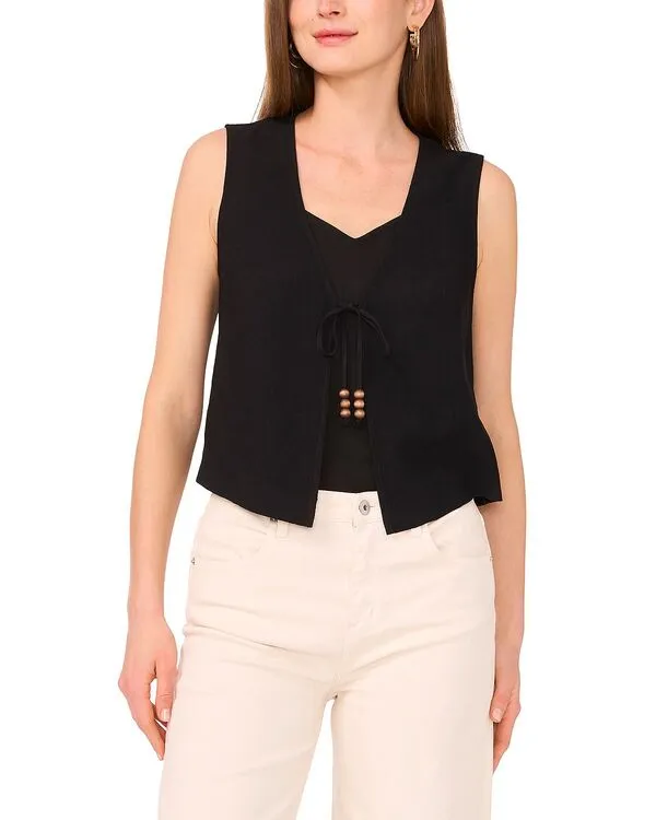 ヴィンスカムート レディース アウター ベスト VINCE CAMUTO Tie Front Vest Rich Black ブラック
