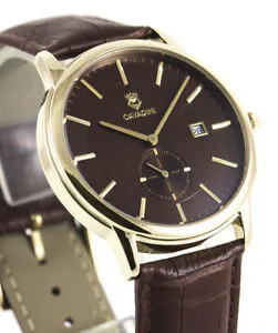 【送料無料】 腕時計 スモールセコンドモデルブラウンcavadinizentralsekunde small second men watch gold plated model 2018 brown