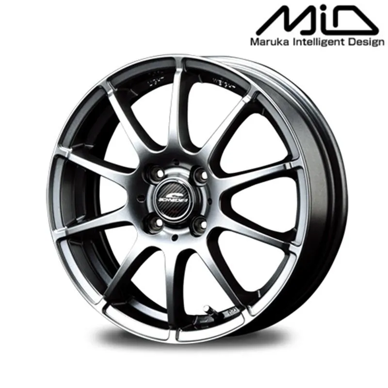 MID マルカサービス アルミホイール1本 シュナイダー SCHNEDER  STAG 15インチ リム幅5.5J inset+50 4H PCD100 メタリックグレー