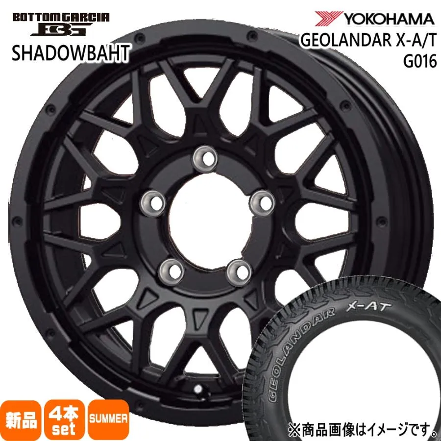 スズキ JB74W ジムニーシエラ 専用 ヨコハマ 235/70R16 104/101Q LT GEOLANDAR X-AT G016 夏用 サマータイヤ BOTTOM GARCIA SHADOWBAHT 16インチ