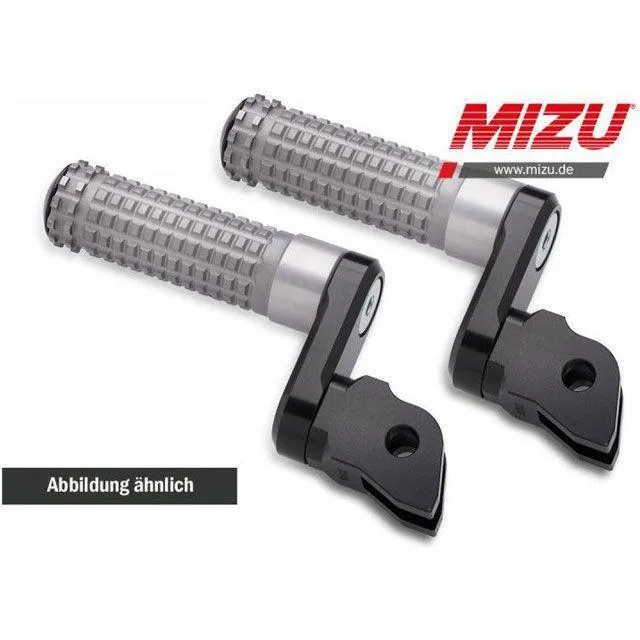 ミズ アジャスタブル レーシング フットペグ ABE認可品 ブラック/シルバー ｜ 409ST3310018 MIZU