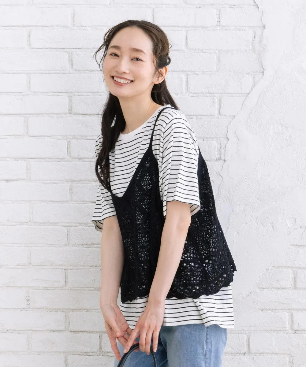 【大きいサイズ】【sabstreet bis】【web限定】 レース風キャミアンサンブル／サブストリート（sab street）
