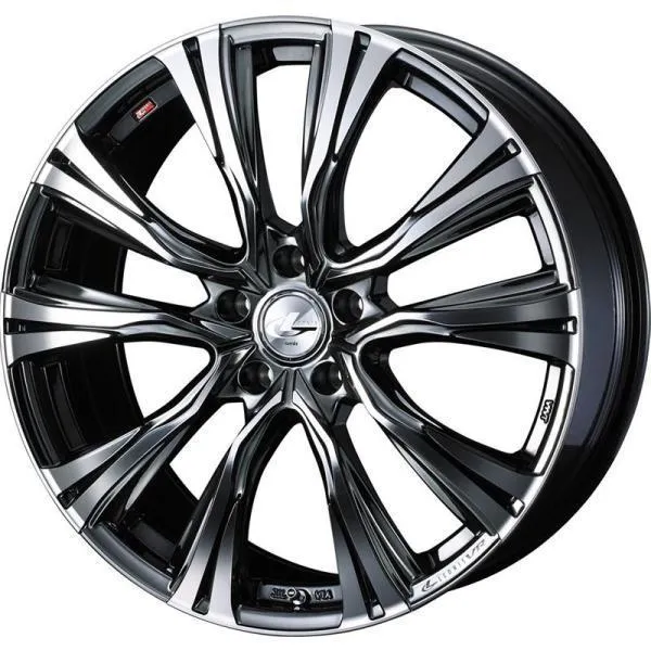 個人宅直送可 レオニスVR 19x8.0 5H 114.3 +43 ブラックメタルコート/ミラーカット / 19インチ ホイール4本セット LEONIS VR Weds ウェッズ