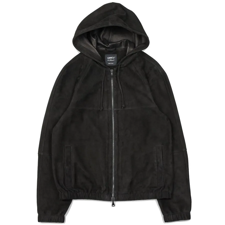 EMMETI（エンメティ）JAYDON SPレザー ラムスエード フーデッドブルゾン
