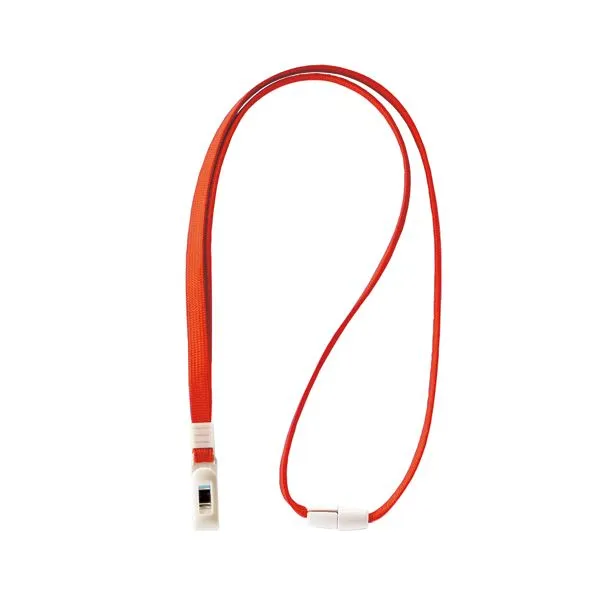 (まとめ) ライオン事務器 名札用ストラップ レッドN-7P 1本  【×50セット】[21]