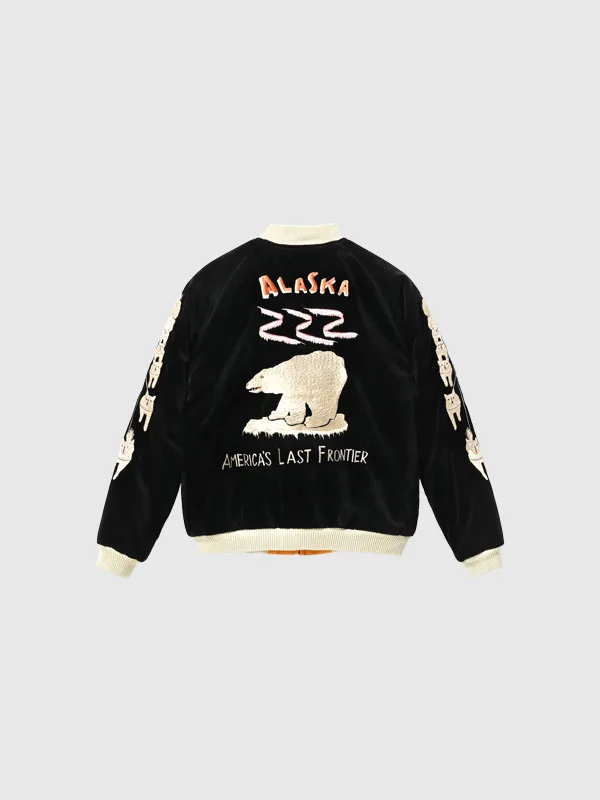 TAILOR TOYO テーラー東洋 スカジャン 別珍 POLAR BEAR ALASKA MAP アラスカ ジャン アラスカマップ TT15792-119