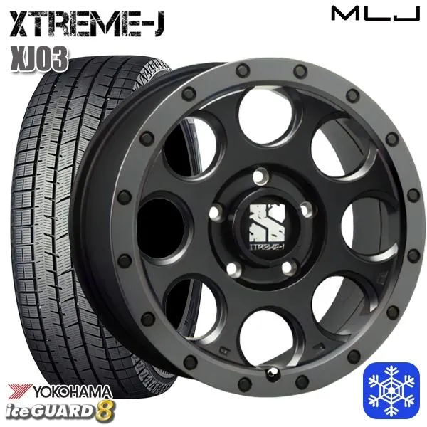 225/65R17インチ ヨコハマ アイスガード IG80 5H114.3 スタッドレスタイヤホイール4本セット MLJ エクストリームJ XJ03
