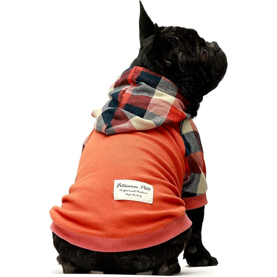 【並行輸入品】 Fitwarm Dog Plaid Shirts Doggie Clothes Puppy Hoodies Cat Hooded T