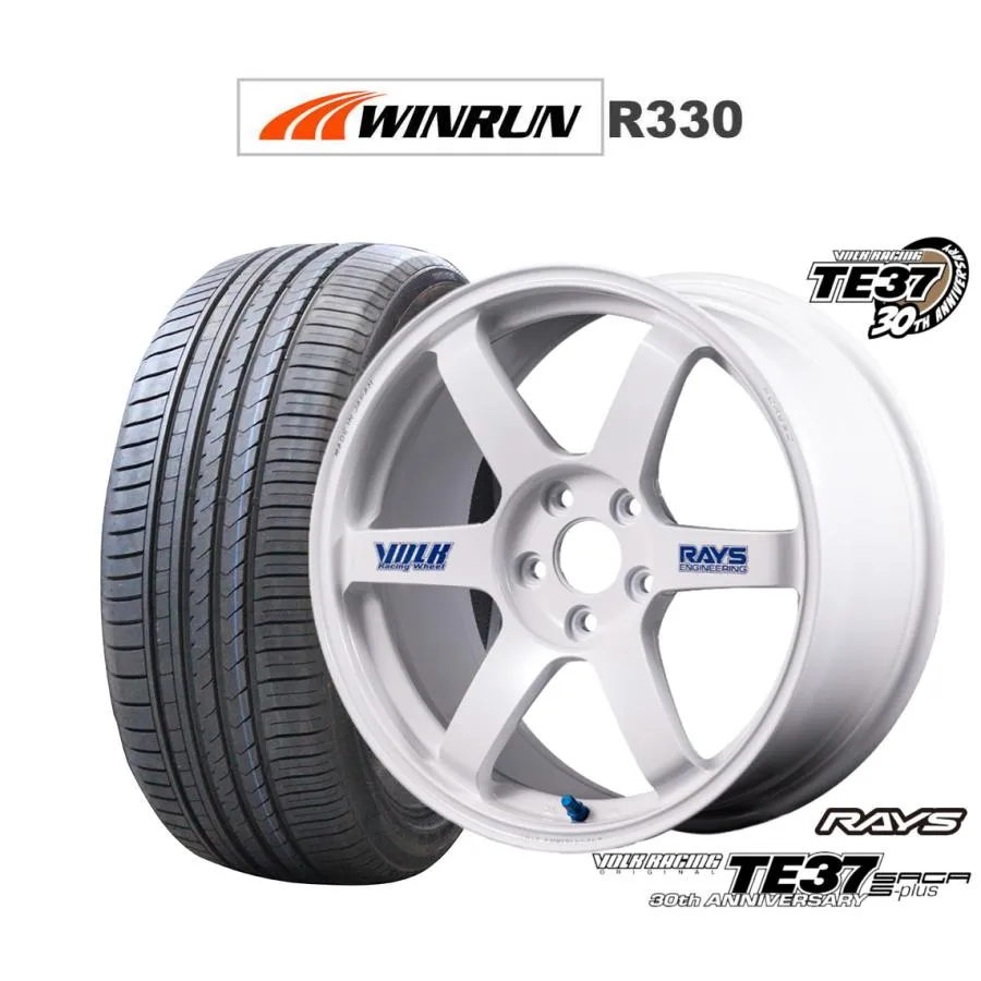サマータイヤ ホイール4本セット レイズ ボルクレーシング TE37 サーガ S-plus 30TH STICKER Ver. WINRUN ウインラン R330 205/55R17