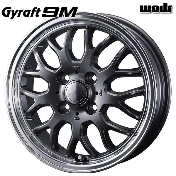 N-BOX等 Weds Gyraft ウェッズ グラフト 9M 14インチ 4.5J 4H100 +45 ガンメタ/リムポリッシュ アルミホイール単品 1本 4本以上送料無料