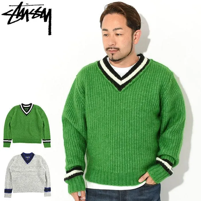 ステューシー セーター STUSSY メンズ Mohair Tennis ( stussy sweater Vネック トップス 男性用 117142 USAモデル 正規 )