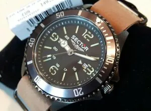 【送料無料】腕時計 セクタースキューバカナディメートルorologio uomo sector 235,scuba 43 mm,color canna di fucile,cinturino nato,100 mt