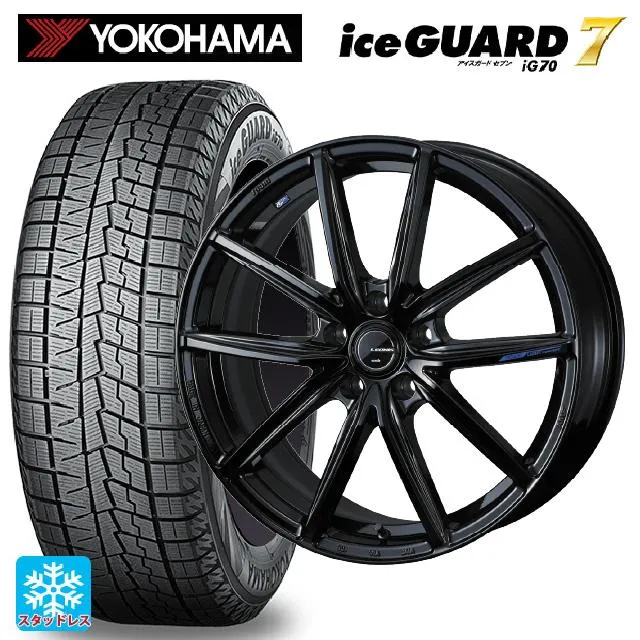 送料無料 スタッドレスタイヤホイール 4本セット 225/45R18 95Q ヨコハマ アイスガード7(IG70) # ウェッズ レオニス ナヴィア0